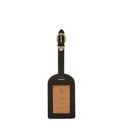 Travel Luggage tag in leather color black