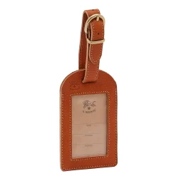 Travel Luggage tag in leather color caramel