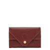 Uffizi Card case in leather color black cherry