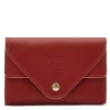 Uffizi Card case in leather color red