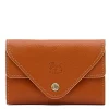 Uffizi Card case in leather color caramel