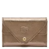 Uffizi Card case in metallic leather color metallic bronze