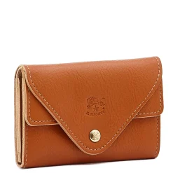 Uffizi Card case in leather color caramel