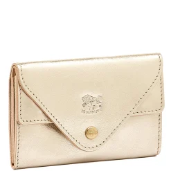 Uffizi Card case in metallic leather color metallic platinum