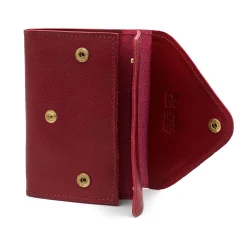 Uffizi Card case in leather color red