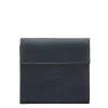 Wallet in leather color blue