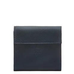 Wallet in leather color blue