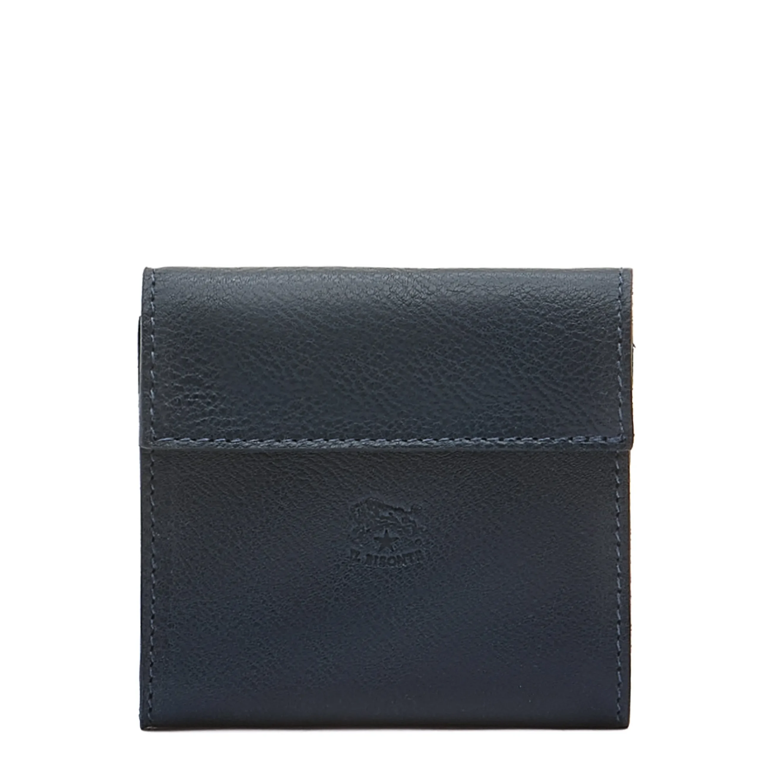Wallet in leather color blue