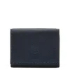 Wallet in leather color blue