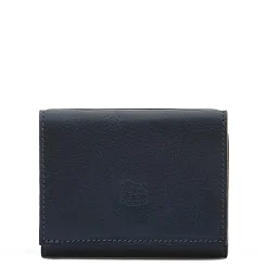 Wallet in leather color blue