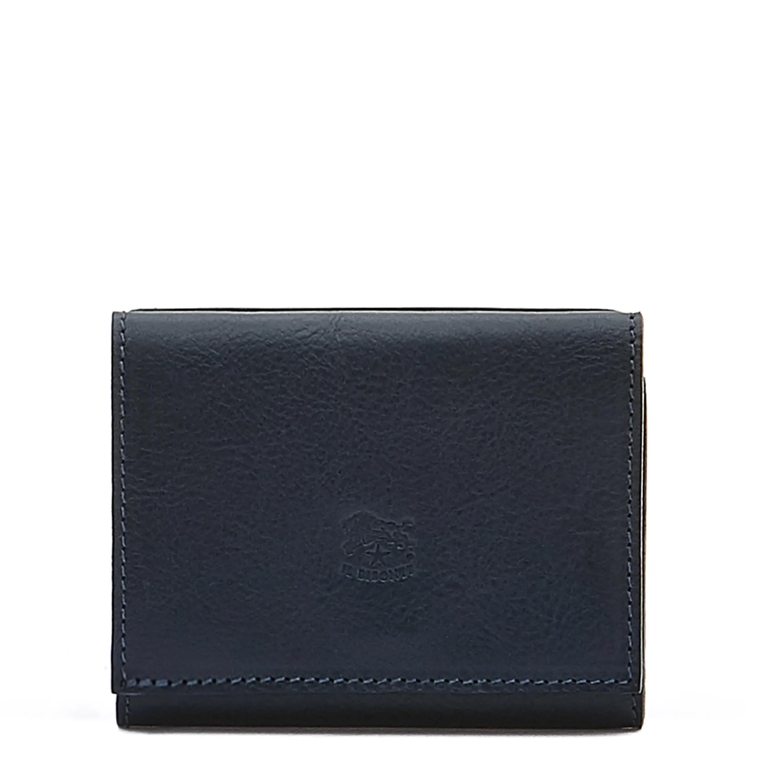 Wallet in leather color blue