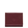 Wallet in leather color black cherry