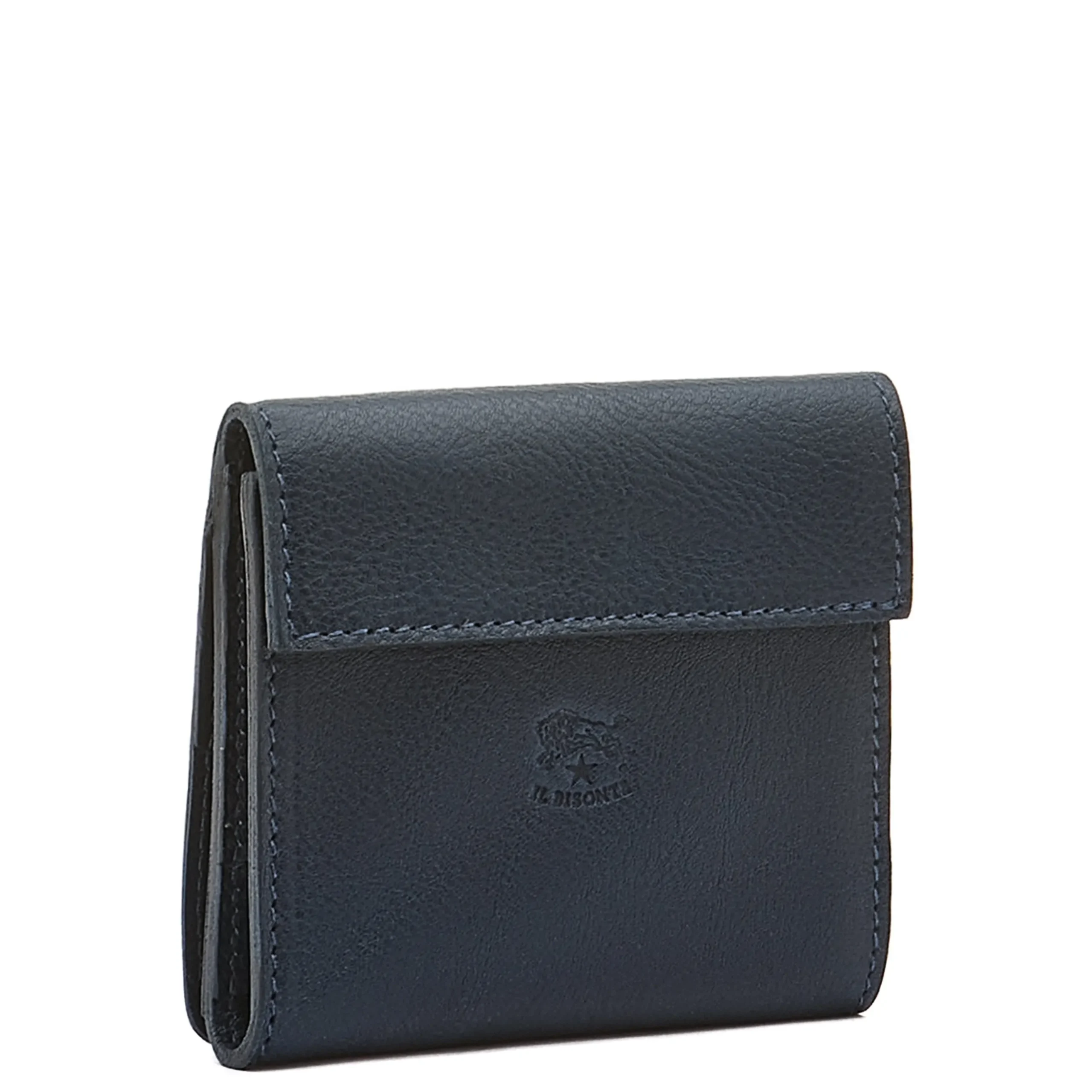 Wallet in leather color blue