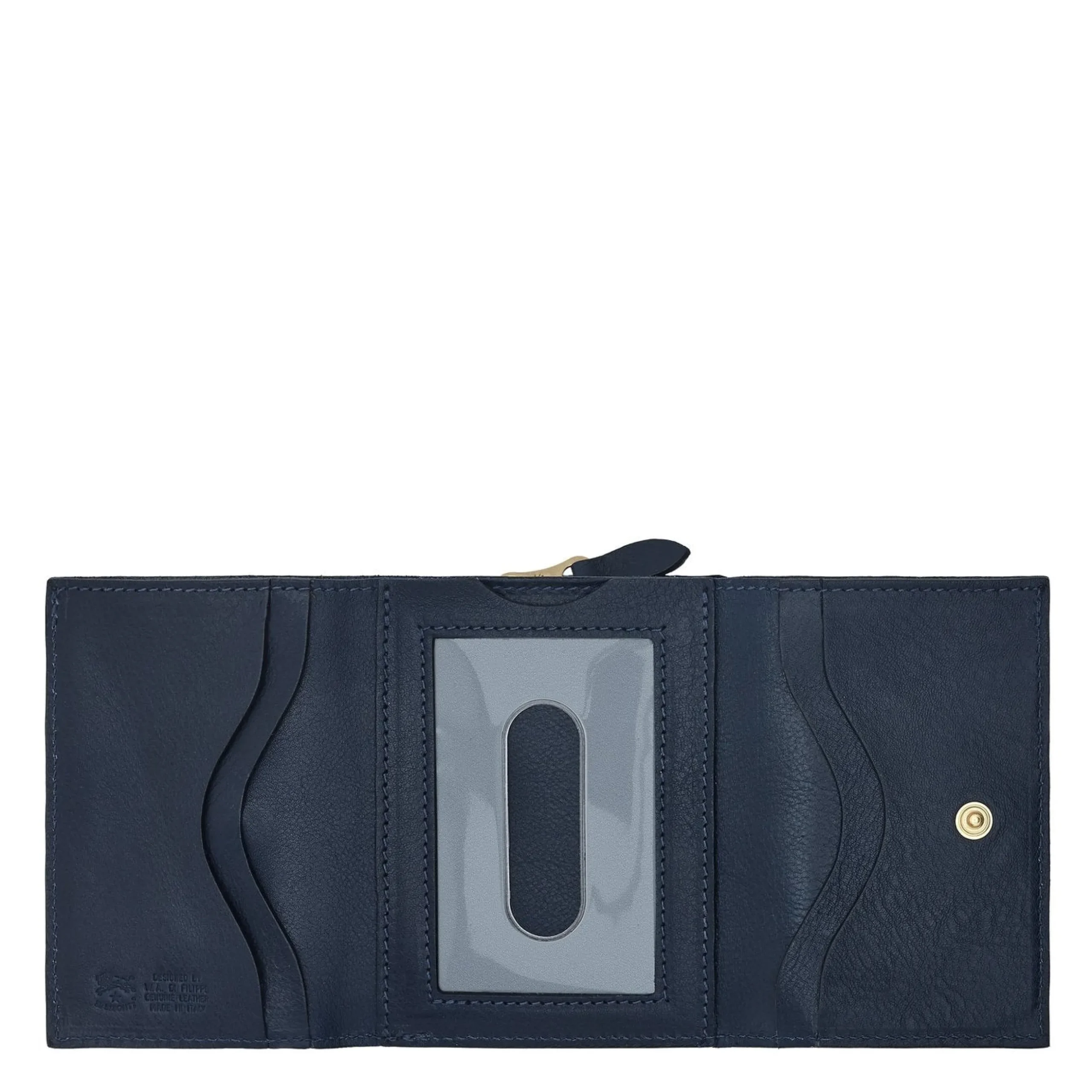 Wallet in leather color blue
