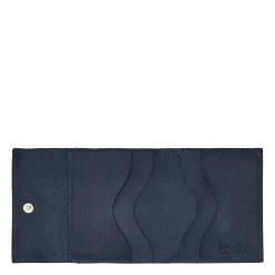 Wallet in leather color blue