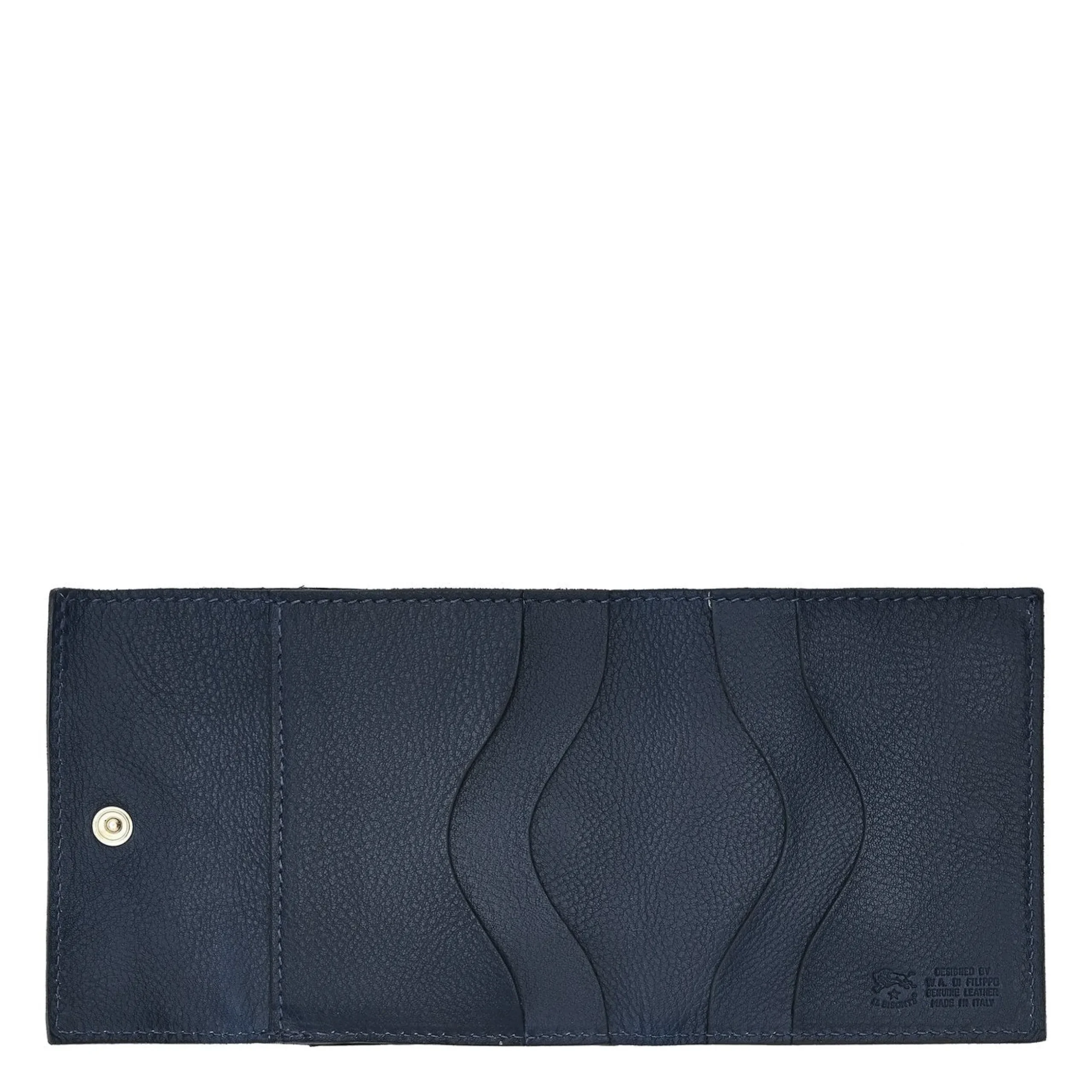 Wallet in leather color blue