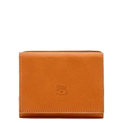 Wallet in leather color caramel