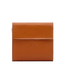 Wallet in leather color caramel