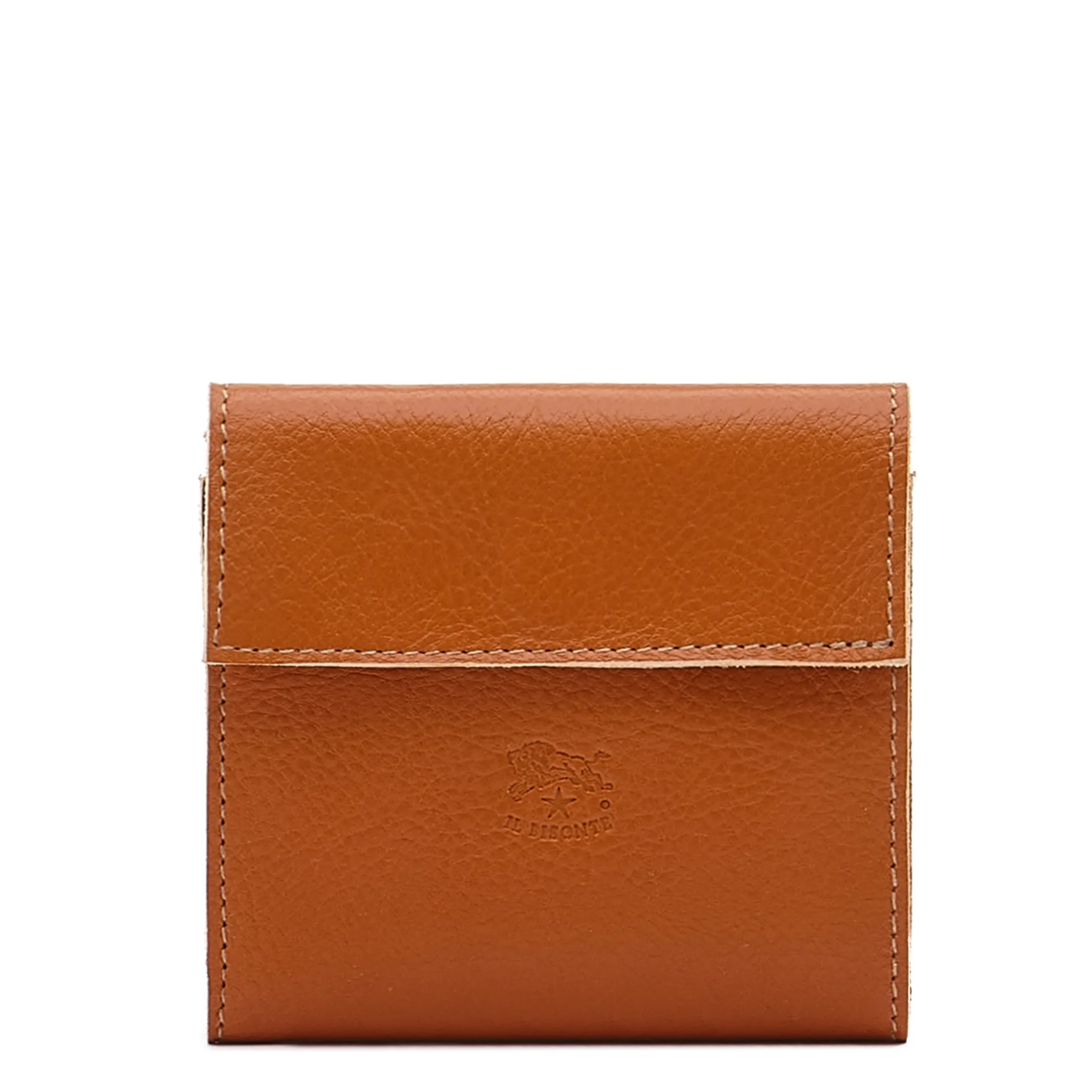 Wallet in leather color caramel