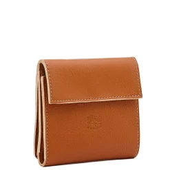 Wallet in leather color caramel