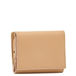 Wallet in leather color caffelatte