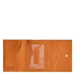 Wallet in leather color caramel