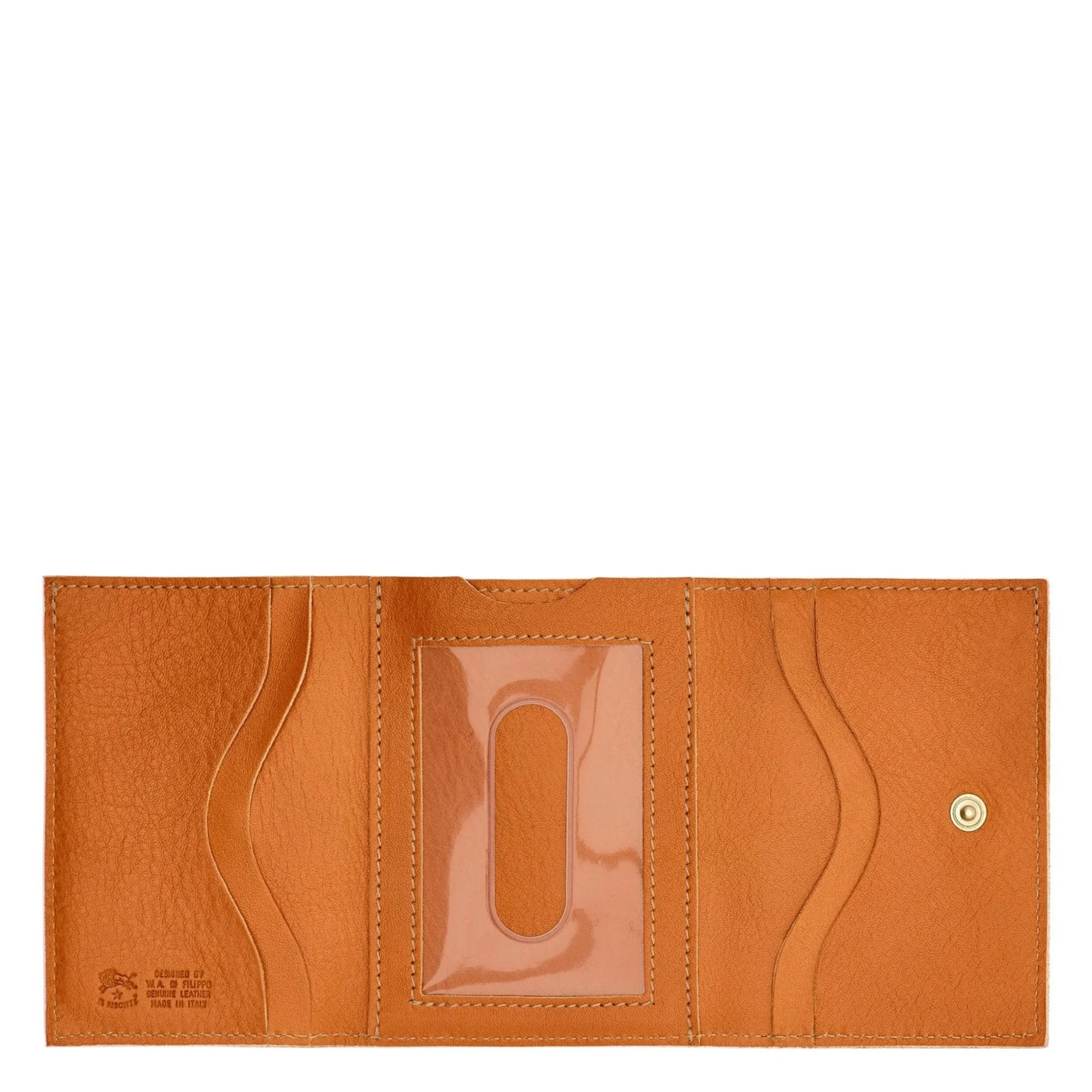 Wallet in leather color caramel