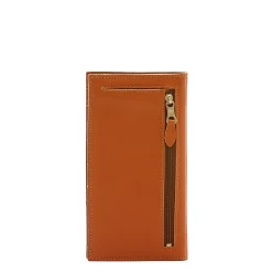 Wallet in leather color caramel