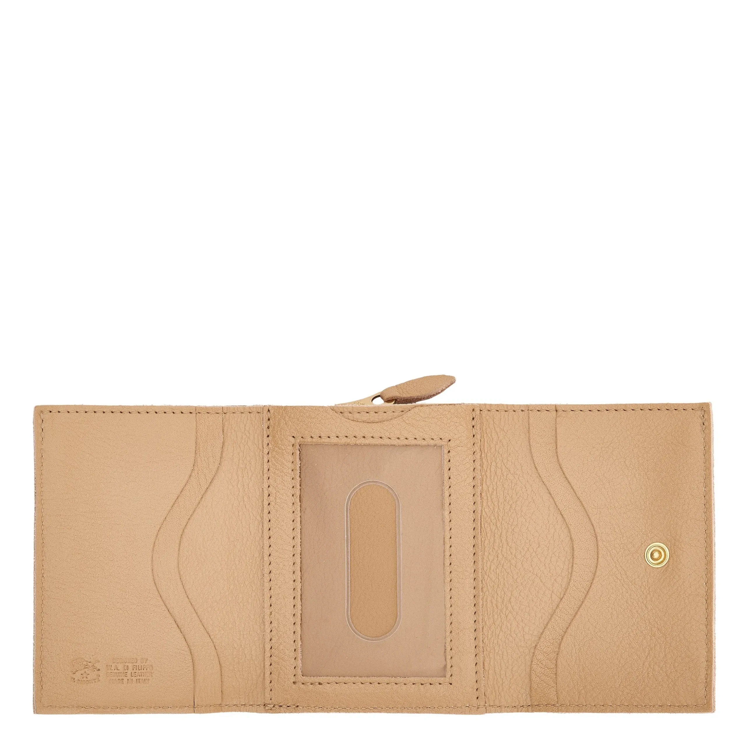 Wallet in leather color caffelatte