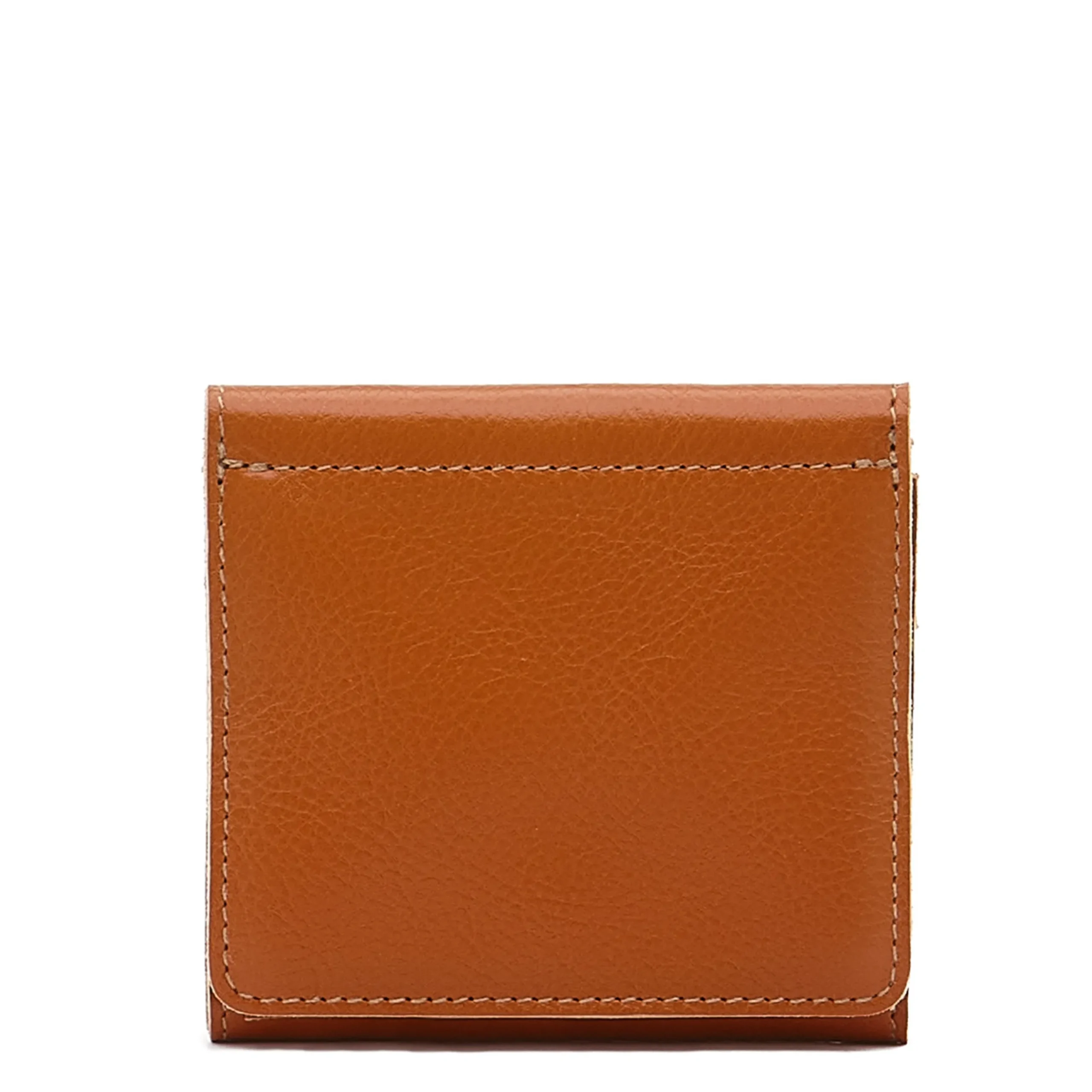 Wallet in leather color caramel