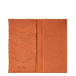 Wallet in leather color caramel