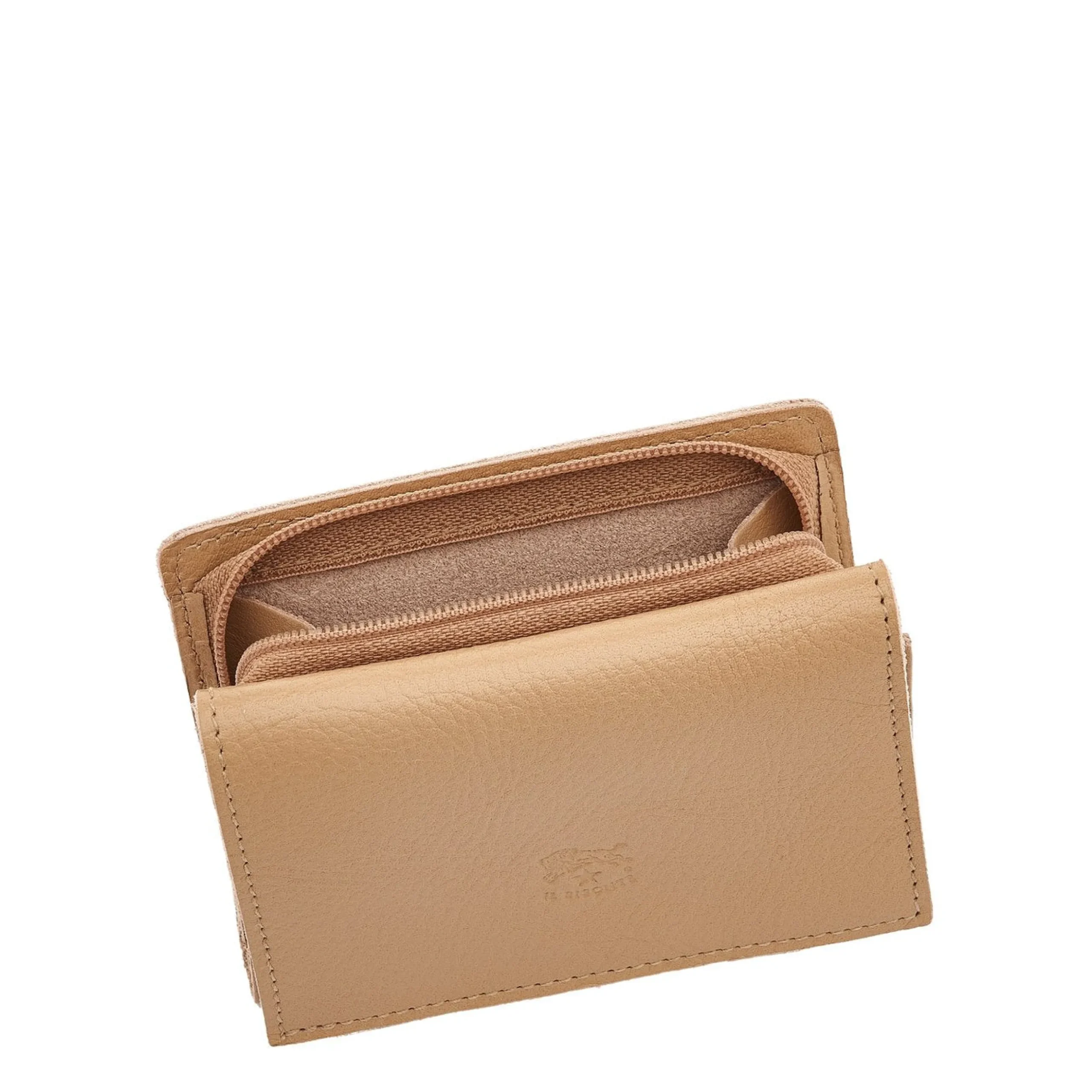 Wallet in leather color caffelatte