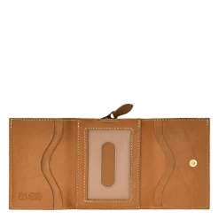 Wallet in leather color gianduia