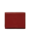 Wallet in leather color red