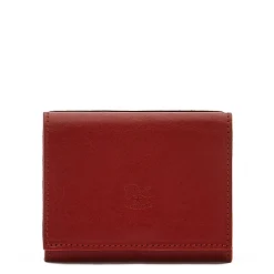 Wallet in leather color red