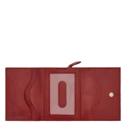 Wallet in leather color red