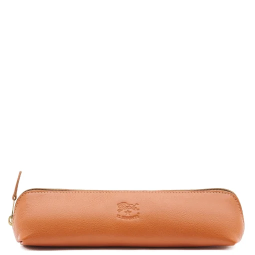 Women's case in leather color caramel