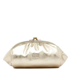 Women's case in metallic leather color metallic platinum