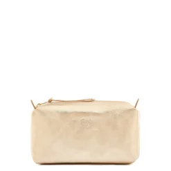 Women's case in metallic leather color metallic platinum