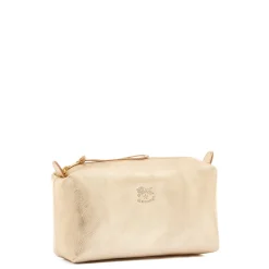 Women's case in metallic leather color metallic platinum