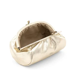 Women's case in metallic leather color metallic platinum