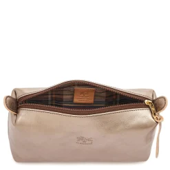 Women's case in metallic leather color metallic bronze