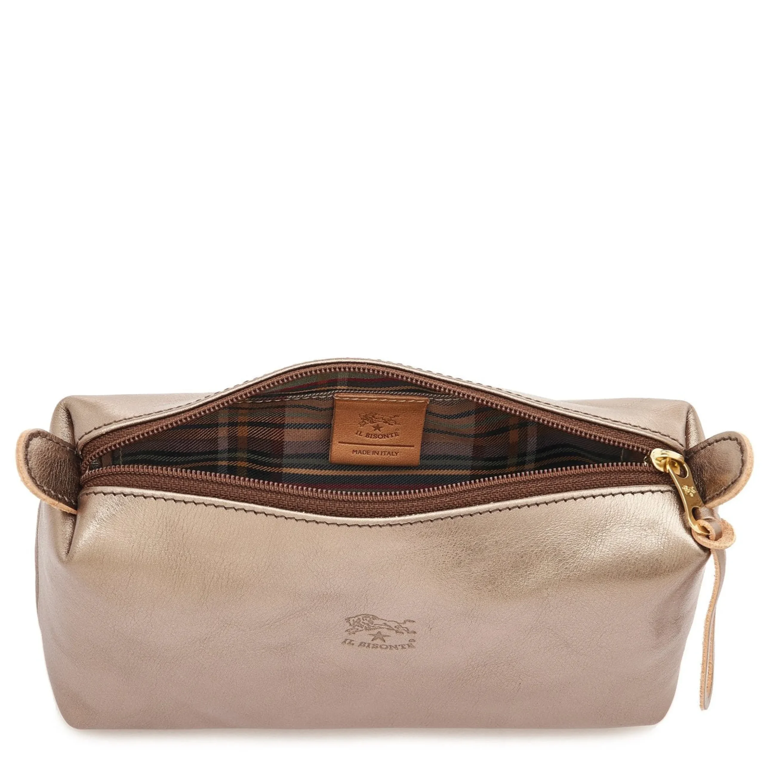 Women's case in metallic leather color metallic bronze