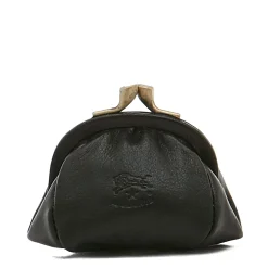 Women's coin purse in leather color black