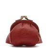 Women's coin purse in leather color red