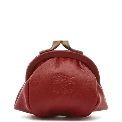 Women's coin purse in leather color red