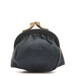Women's coin purse in leather color blue