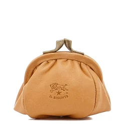 Women's coin purse in leather color natural
