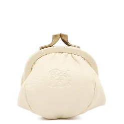 Women's coin purse in leather color milk