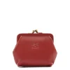 Women's coin purse in leather color red
